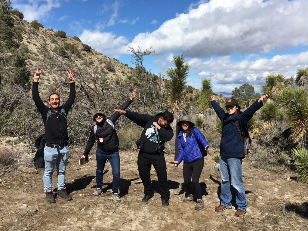 Scoffoni lab working in the field in the Mojave Desert